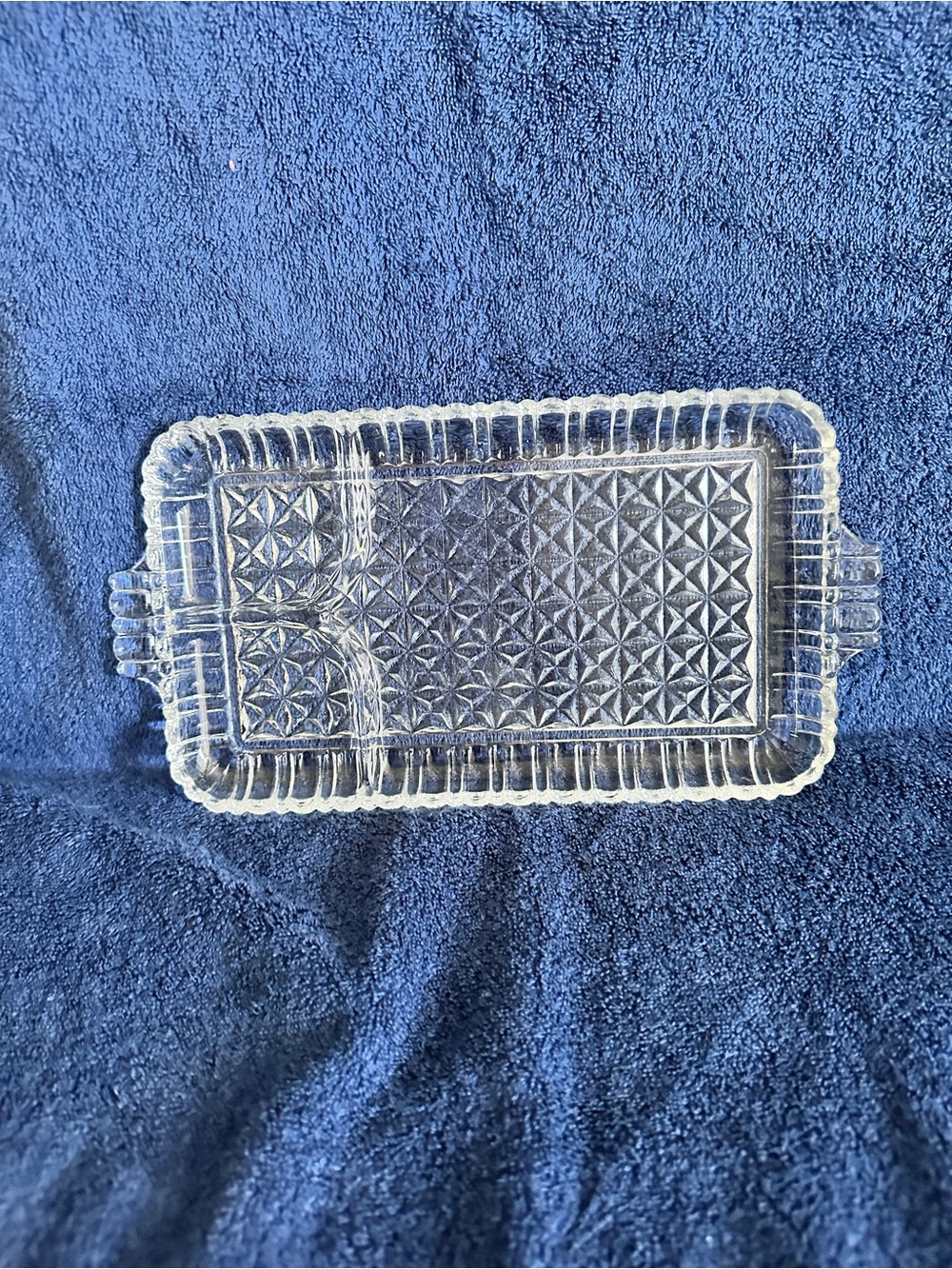 Anchor Hocking Clear Pressed Glass Decorative Serving Platter